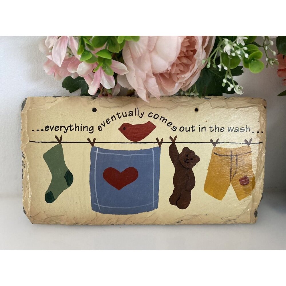 Plain‎ Jane Slate Art "Everything Eventually Comes Out in the Wash" Laundry  NWT